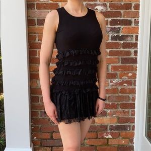 Black ruffle dress